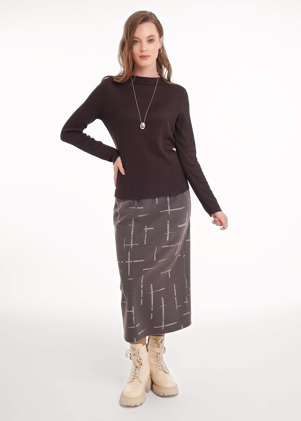 Ст.цена 900р CLE 157019/187ввэ Юбка женская 157019/187ввэ т.серый/бежевый