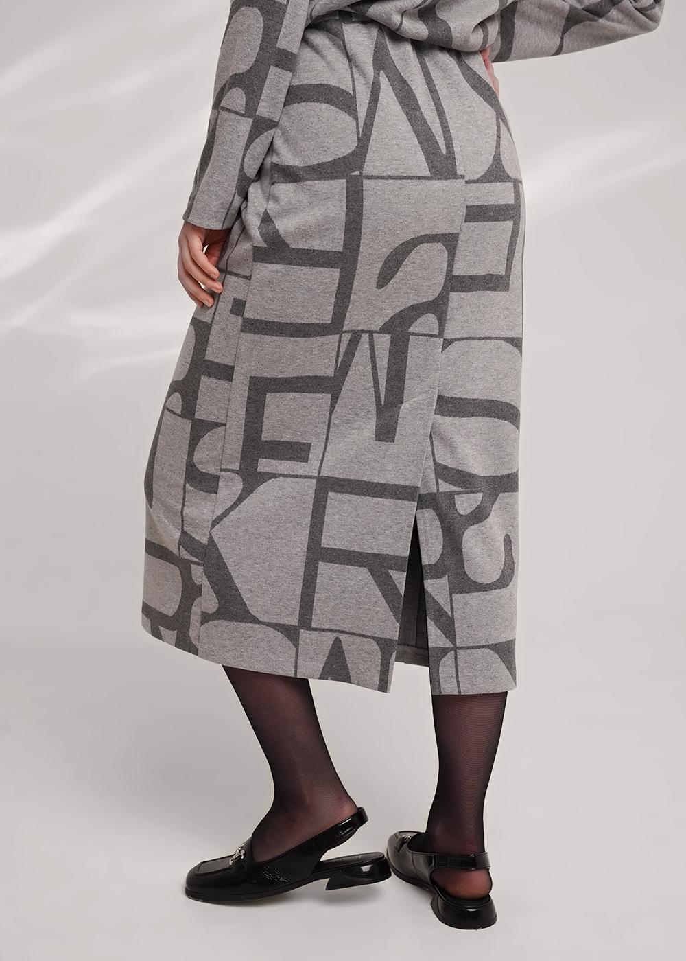 Ст.цена 1300р CLE 156959/183дож Юбка женская 156959/183дож меланж серый/меланж т.серый