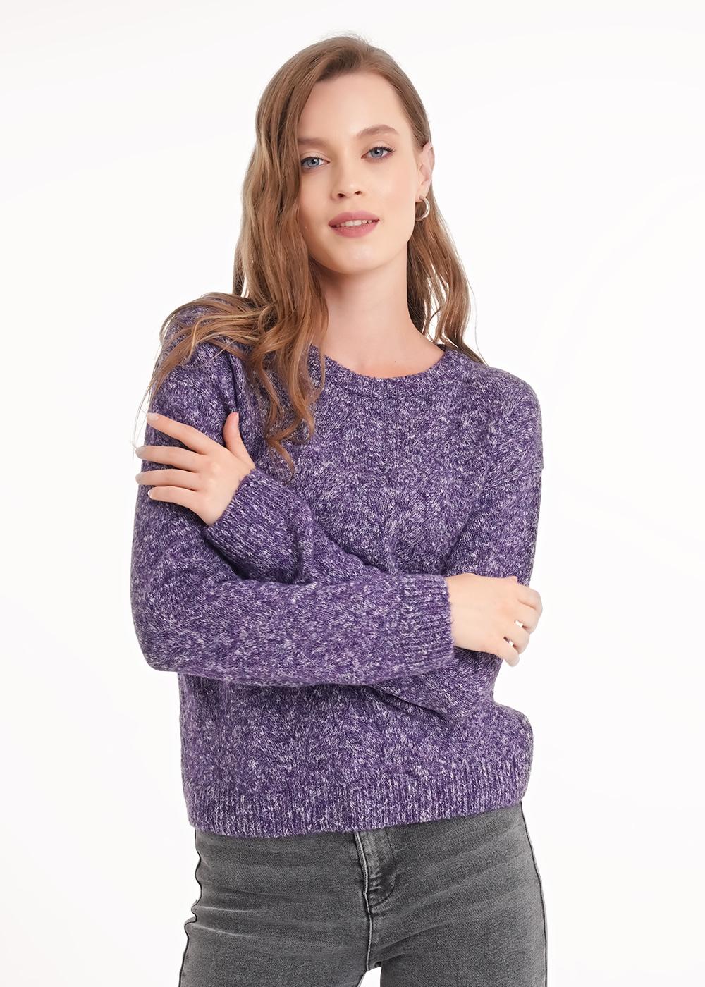 Ст.цена 900р CLE 154494/188апх Джемпер женский 154494/188апх меланж т.фиолетовый