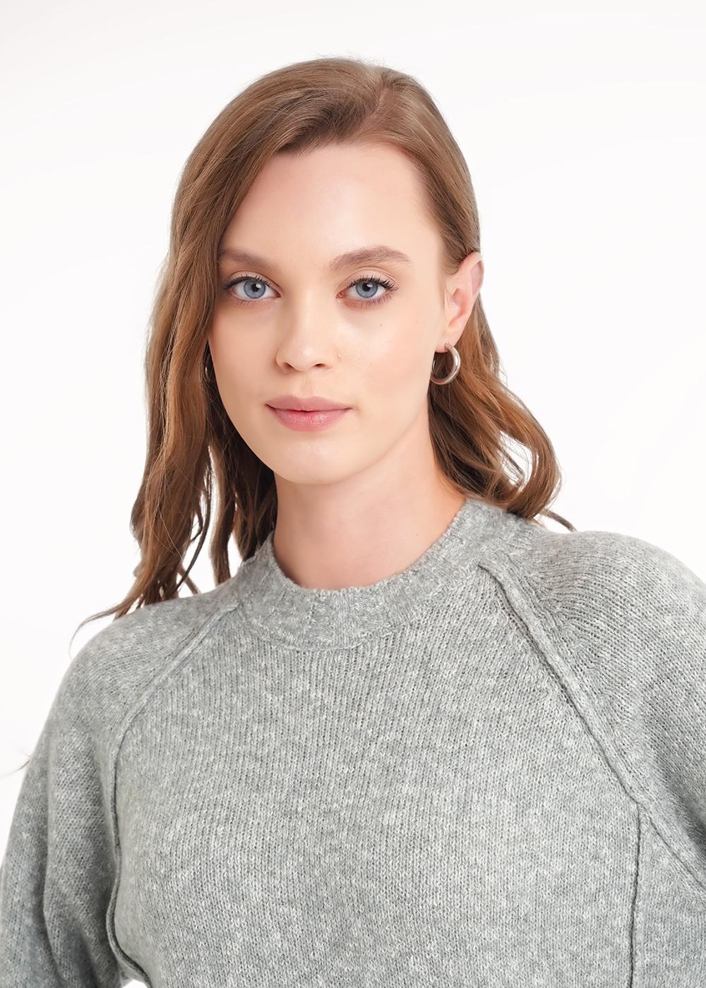 Ст.цена 1100р CLE 154485/188апх Джемпер женский 154485/188апх меланж зелёный