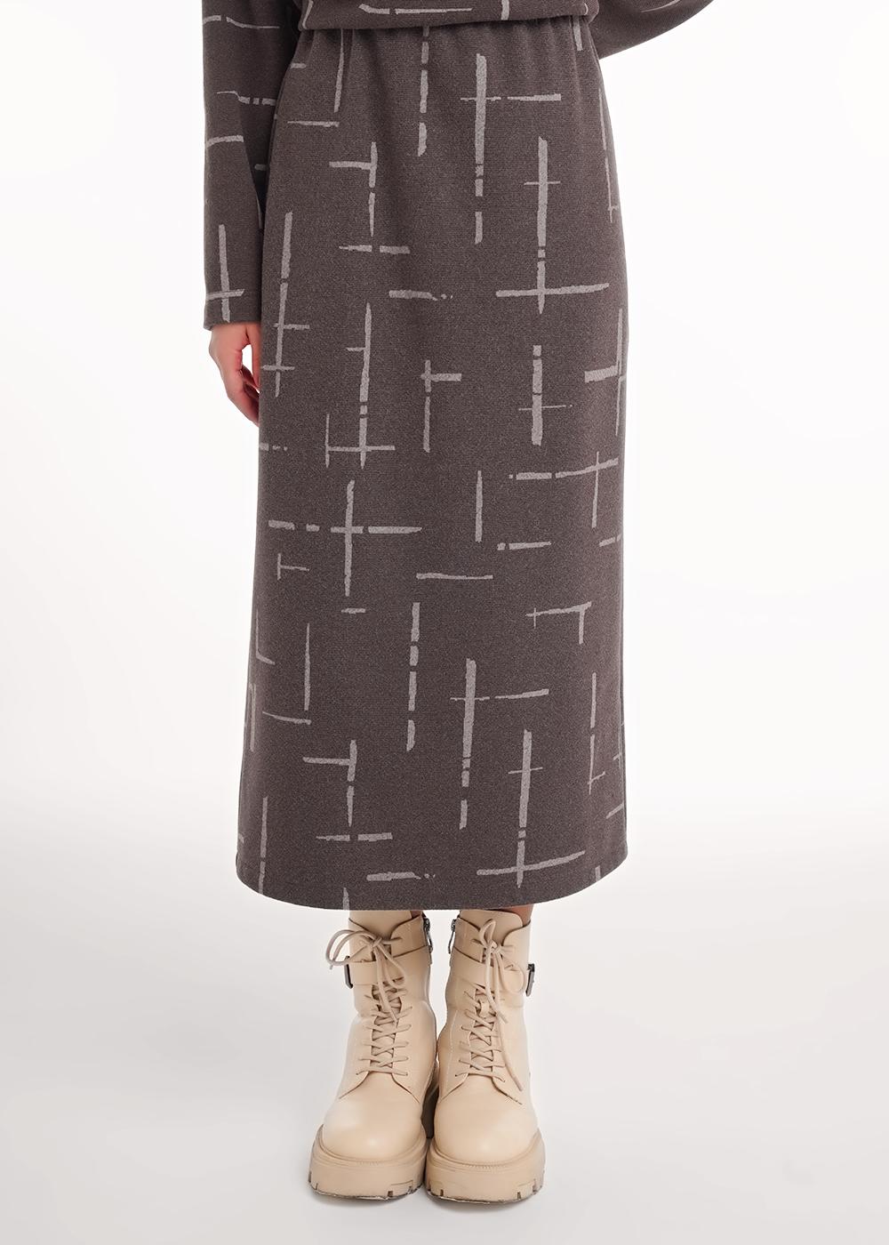 Ст.цена 900р CLE 157019/187ввэ Юбка женская 157019/187ввэ т.серый/бежевый