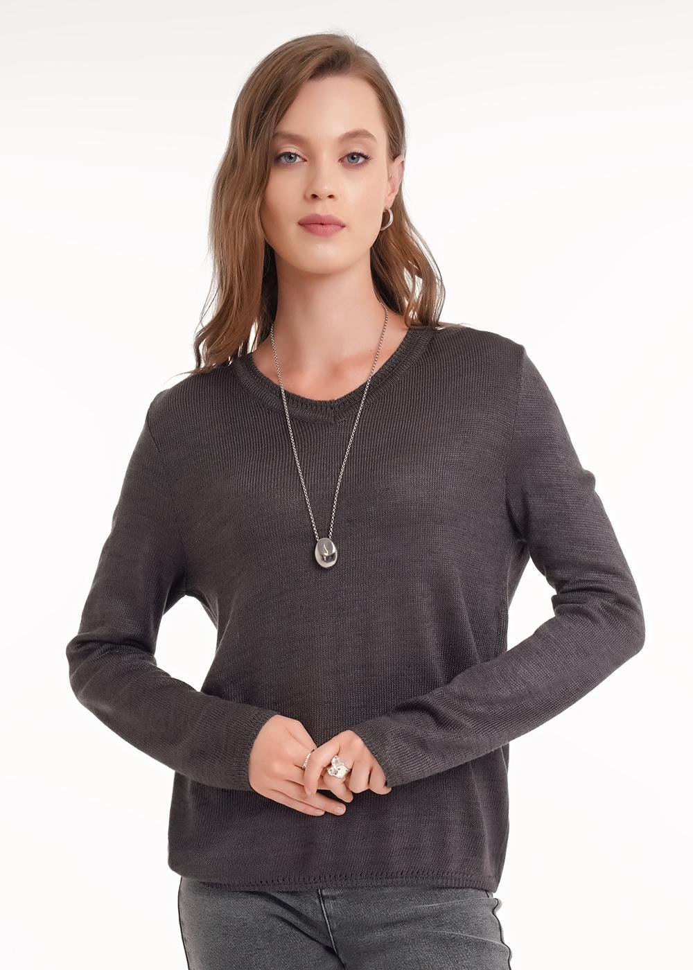 Ст.цена 1250р CLE 154579/187ап _1 Джемпер женский 154579/187ап _1 т.серый