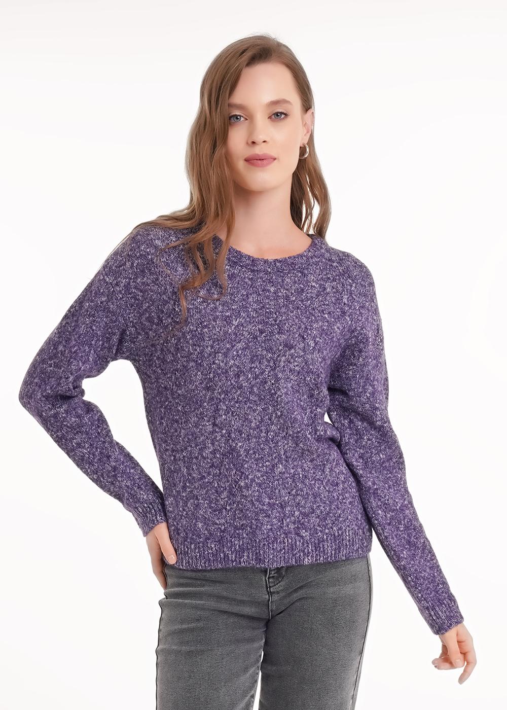Ст.цена 900р CLE 154494/188апх Джемпер женский 154494/188апх меланж т.фиолетовый