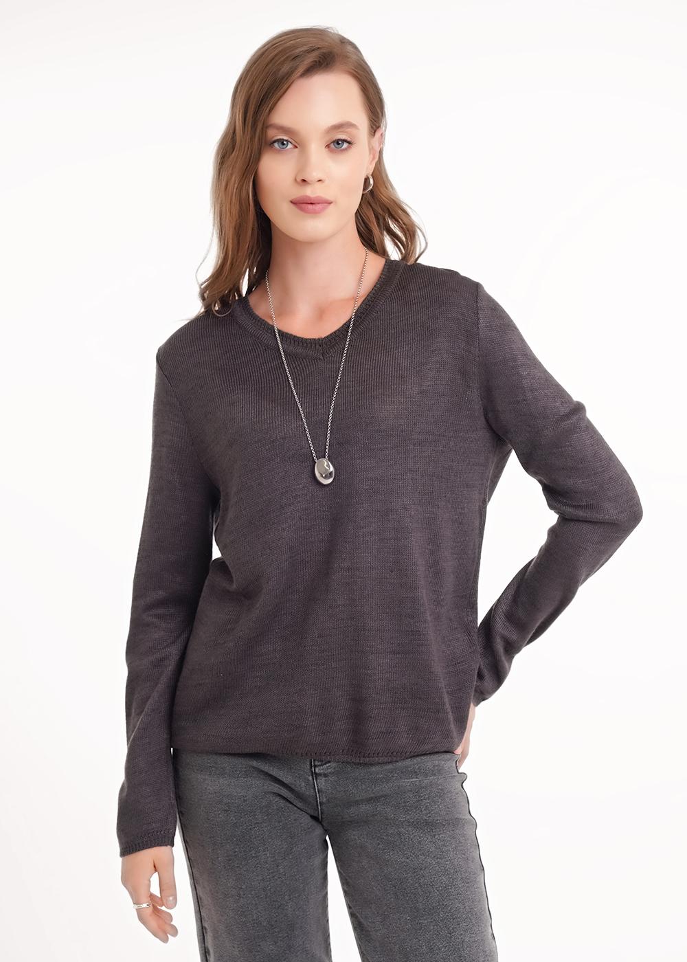 Ст.цена 1250р CLE 154579/187ап _1 Джемпер женский 154579/187ап _1 т.серый