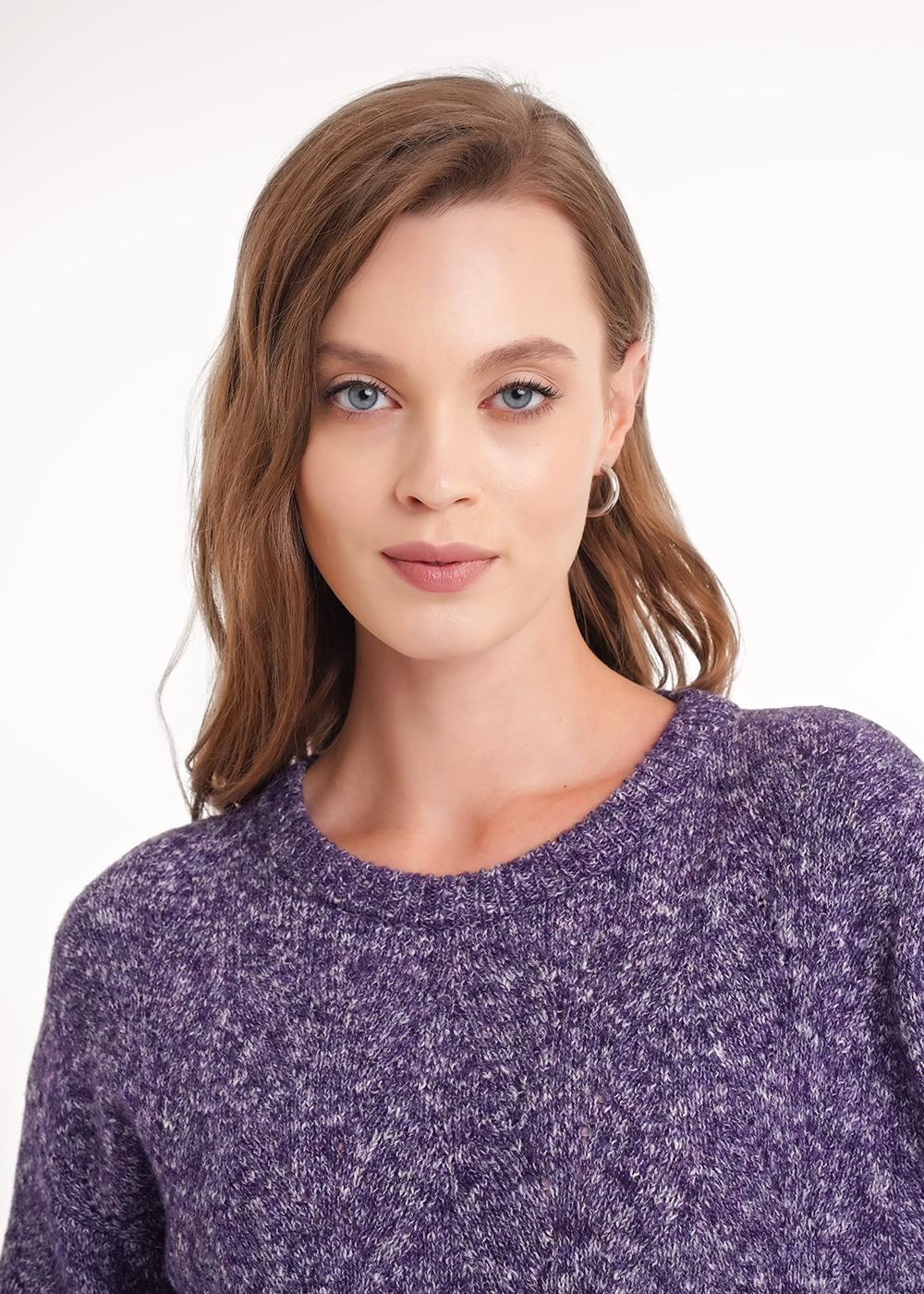 Ст.цена 900р CLE 154494/188апх Джемпер женский 154494/188апх меланж т.фиолетовый