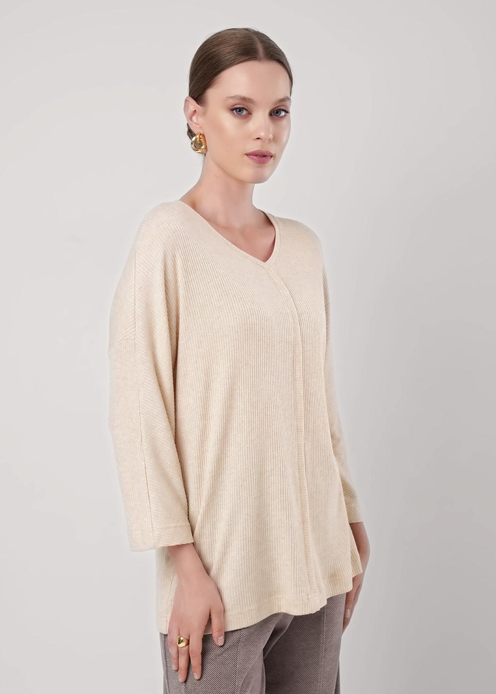 Ст.цена 950р CLE 156992/185шв Джемпер женский 156992/185шв меланж бежевый