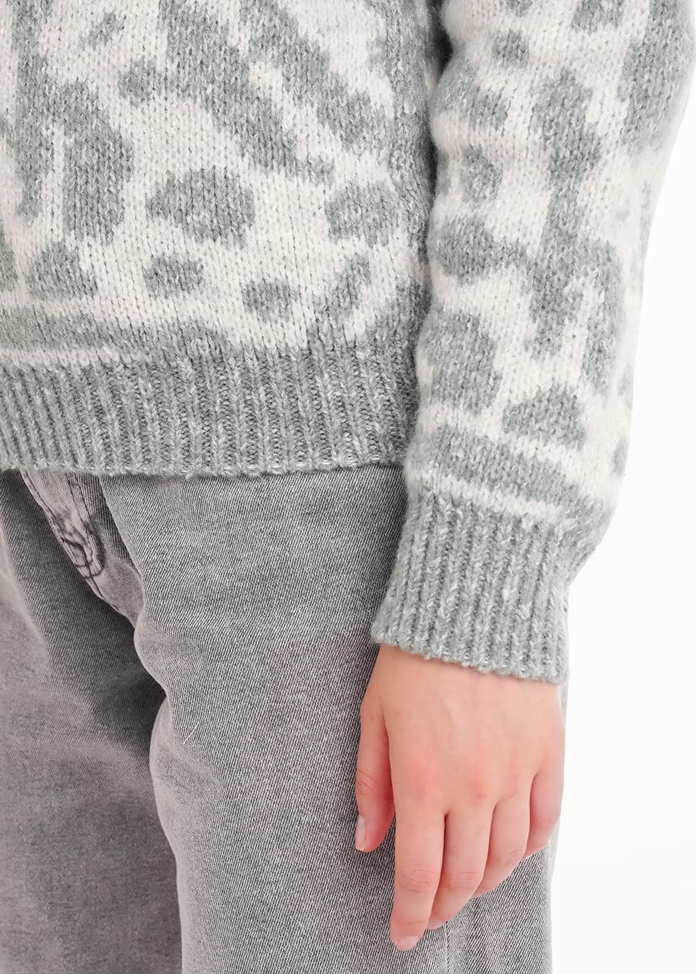 Ст.цена 1410р CLE 154484/188апх Джемпер женский 154484/188апх меланж зелёный/меланж серый