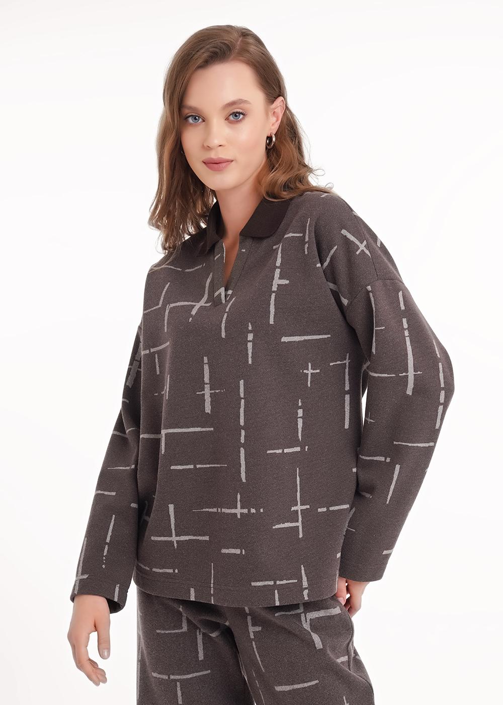 Ст.цена 1200р CLE 157016/187ввэ Джемпер женский 157016/187ввэ т.серый/бежевый