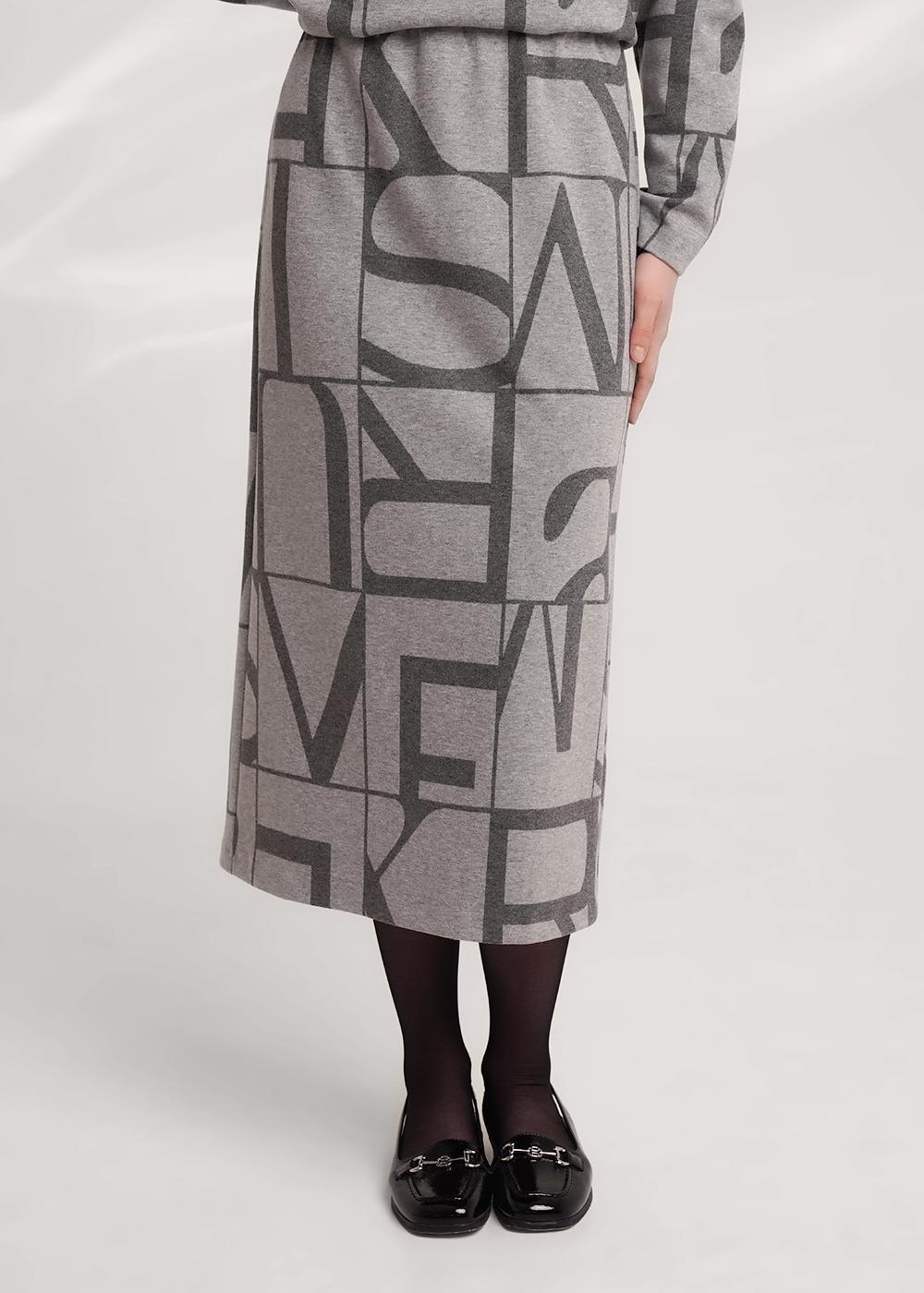 Ст.цена 1300р CLE 156959/183дож Юбка женская 156959/183дож меланж серый/меланж т.серый