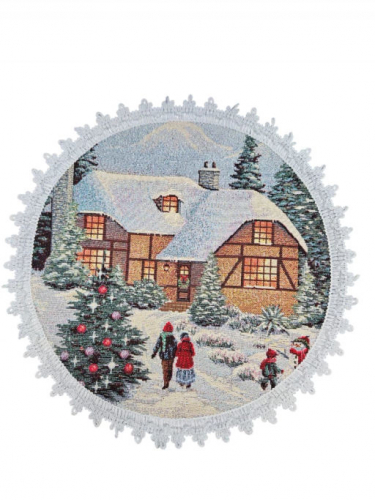 Новогодний вечер голубой фон Н/Р №1 Салфетка д30 см 2519963