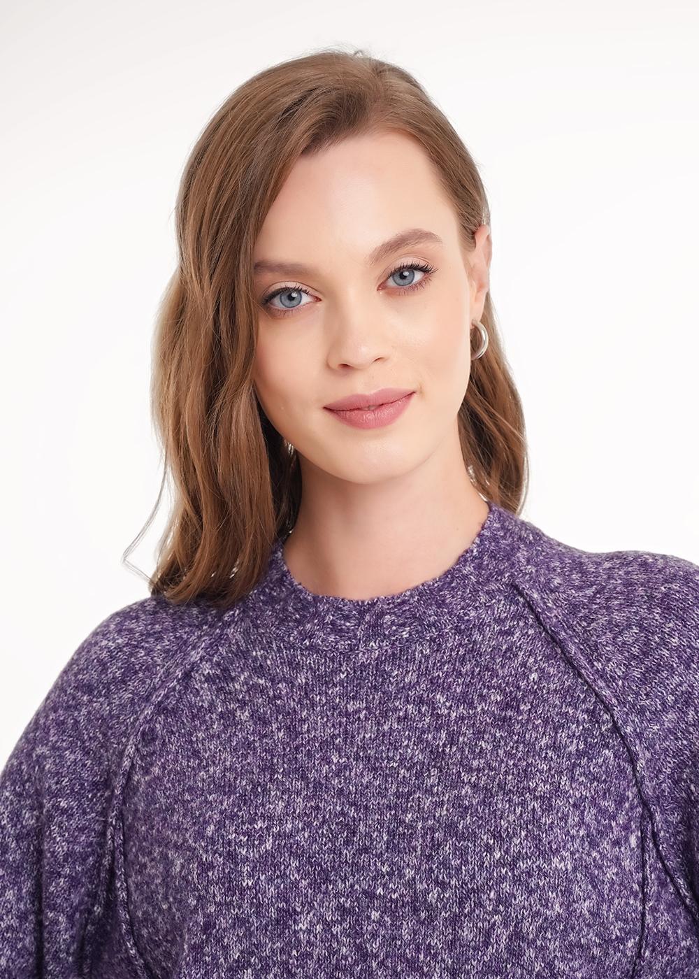 Ст.цена 1100р CLE 154485/188апх Джемпер женский 154485/188апх меланж т.фиолетовый