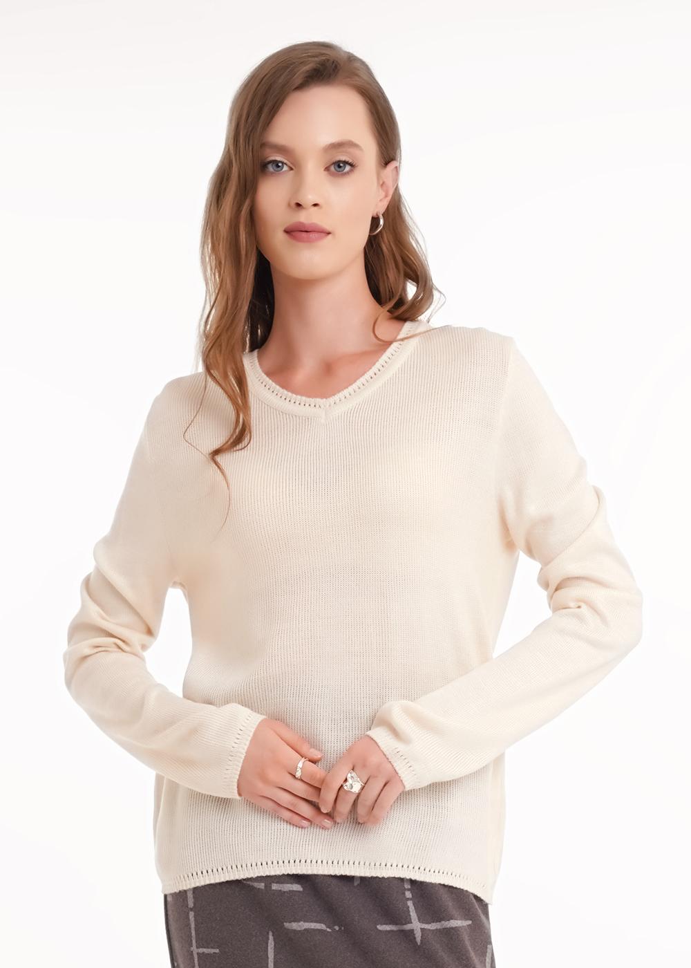 Ст.цена 1250р CLE 154579/187ап _1 Джемпер женский 154579/187ап _1 св.бежевый