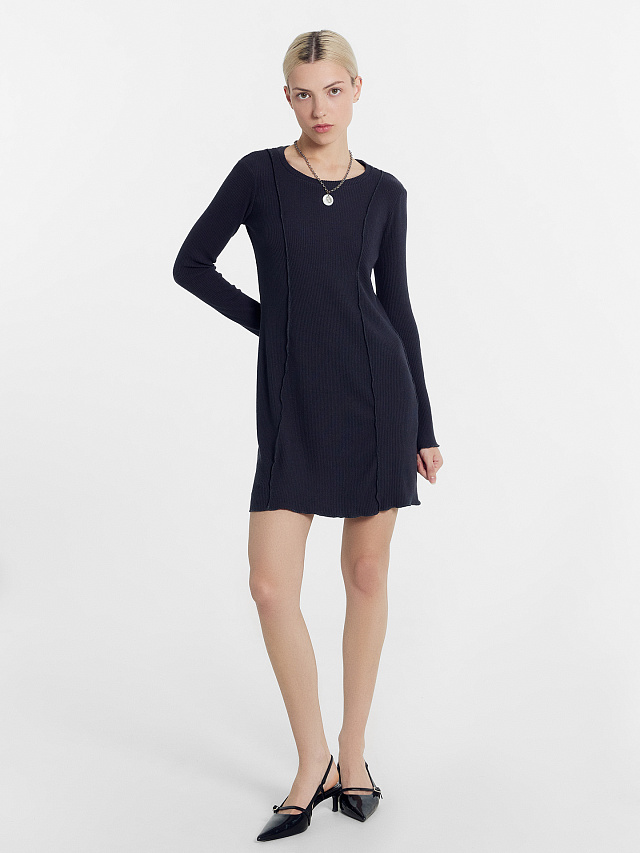 Платье женское мини в сером цвете