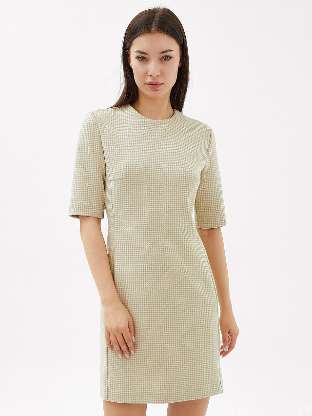 Платье женское коричневое с паттерном