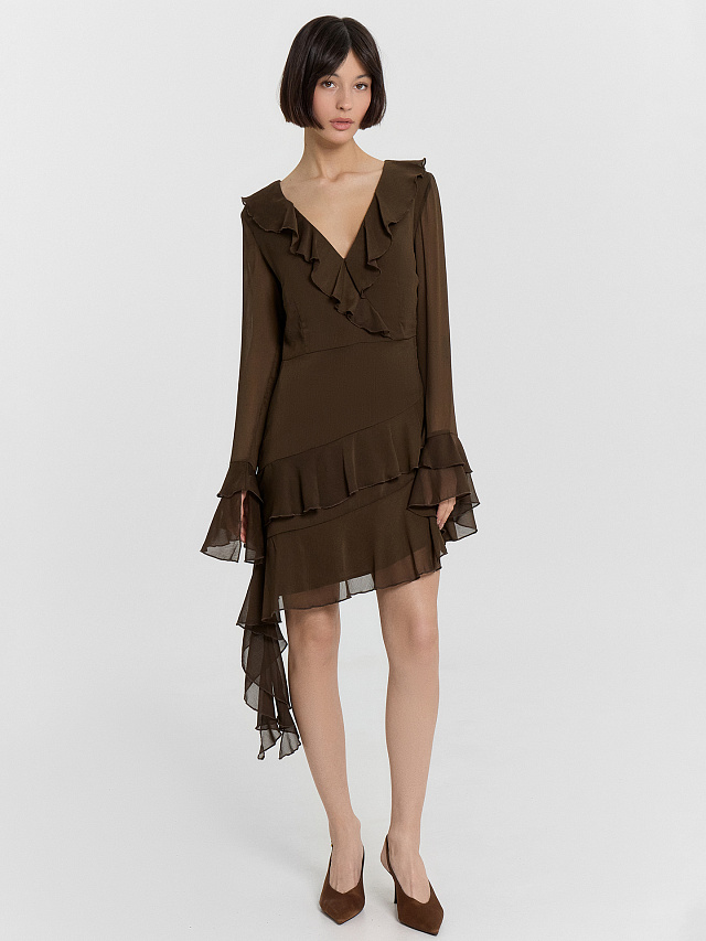 Платье женское коричневое