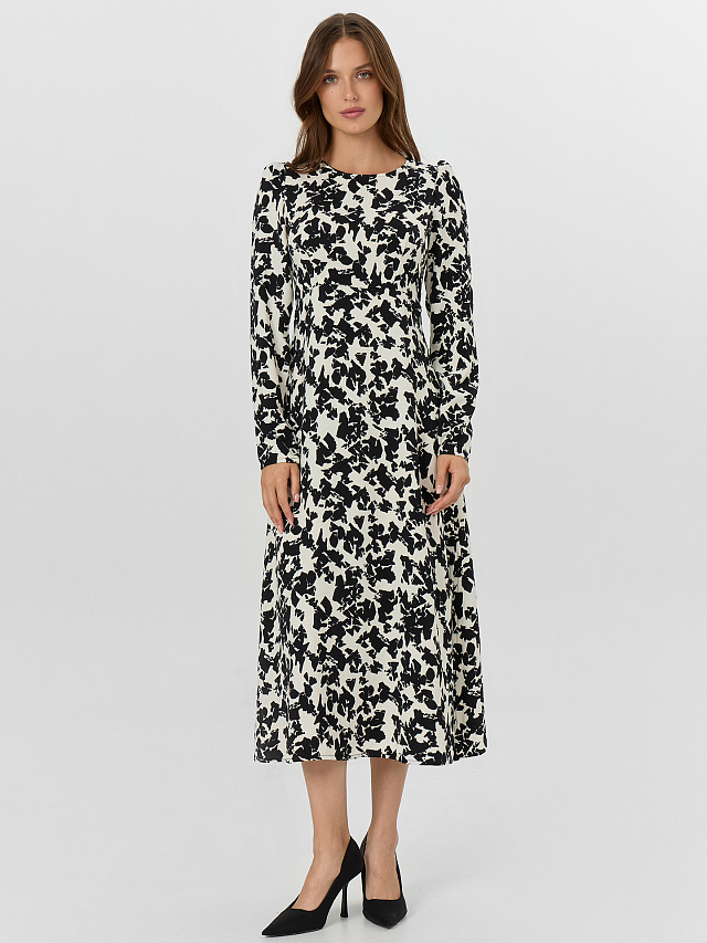 Платье женское бежевое с принтом