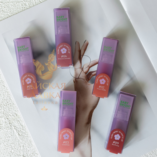 Помада 2 в 1 с Матовой и Глянцевой Текстурами «Flora Moist to Matte Lip» Красный Пион №09 BABY BRIGHT