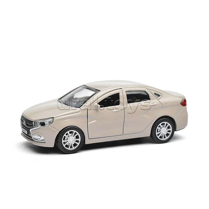 Машина металл LADA vesta 11,5 см, двери, бежевый