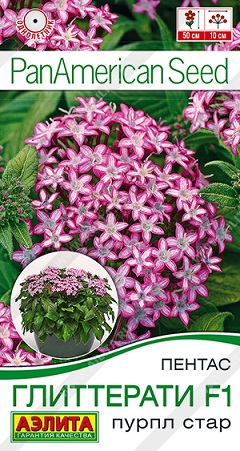 Цветы Пентас Глиттерати F1 пурпл стар 3 шт ц/п Аэлита (комн.)