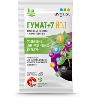 Гумат +7 Йод 25 г /200шт Август, на 250 л воды