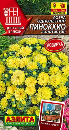 Цв. Астра карлик Пиноккио Золотистая 0,05 г ц/п Аэлита