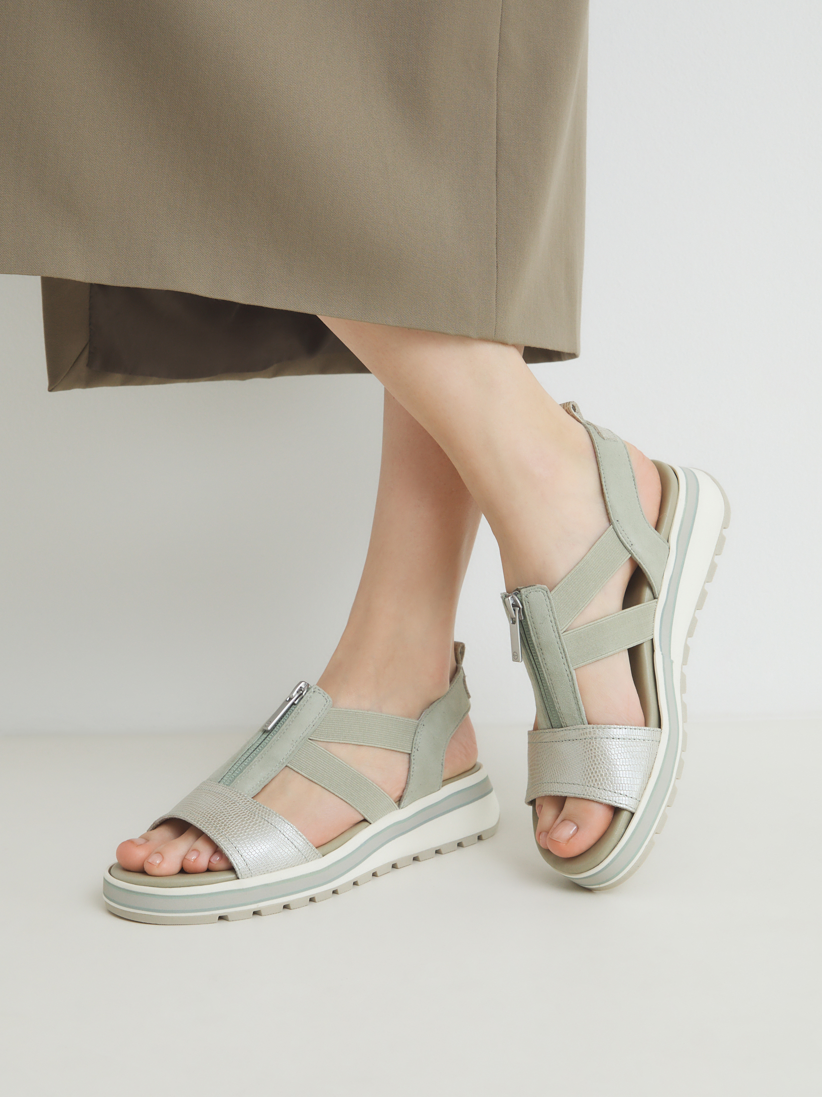 Женские сандалии TAMARIS KARLIE 4385537, серо-зеленый