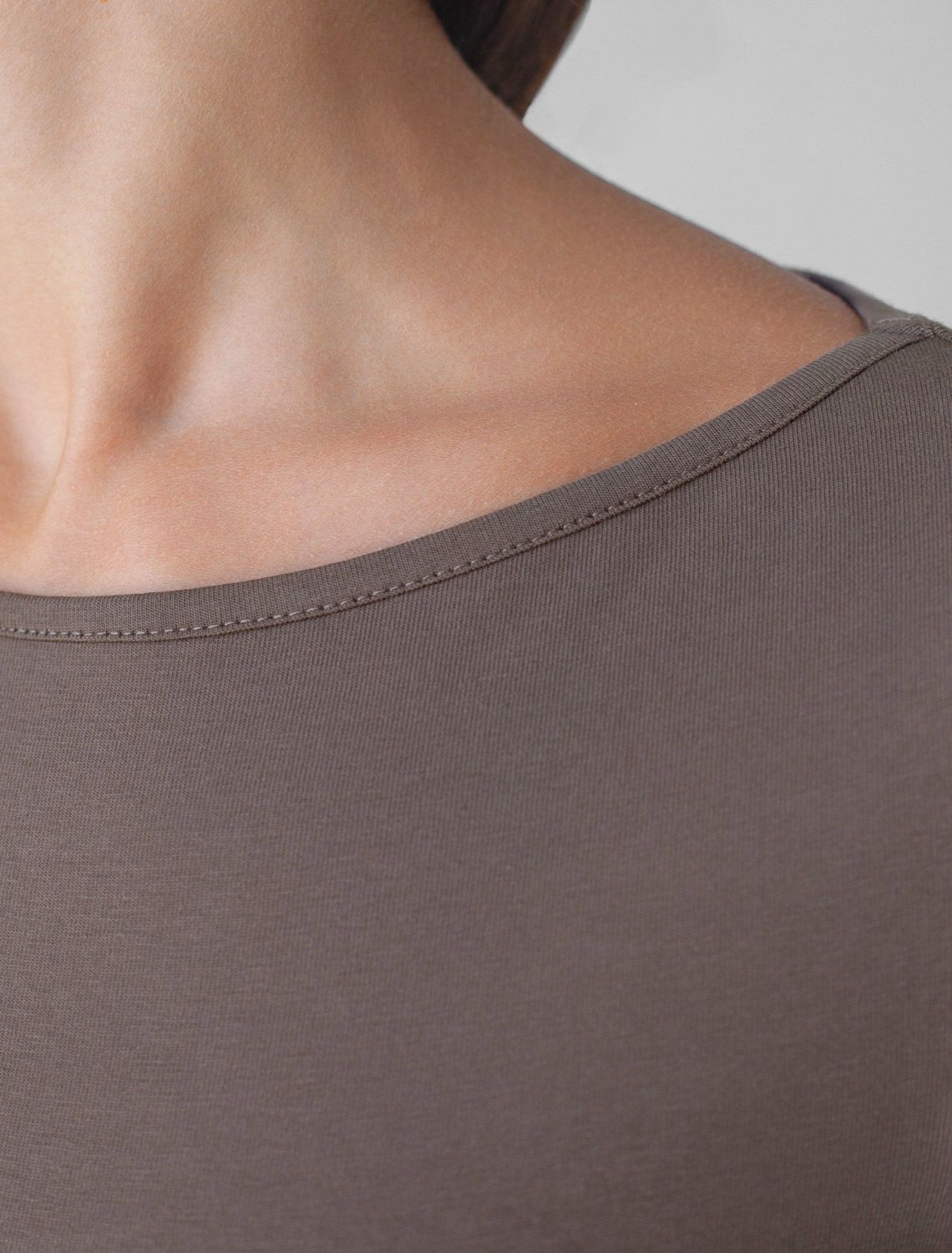 Ст.цена 1290р Джемпер из премиального хлопка с эластаном D49.112 темный кофе