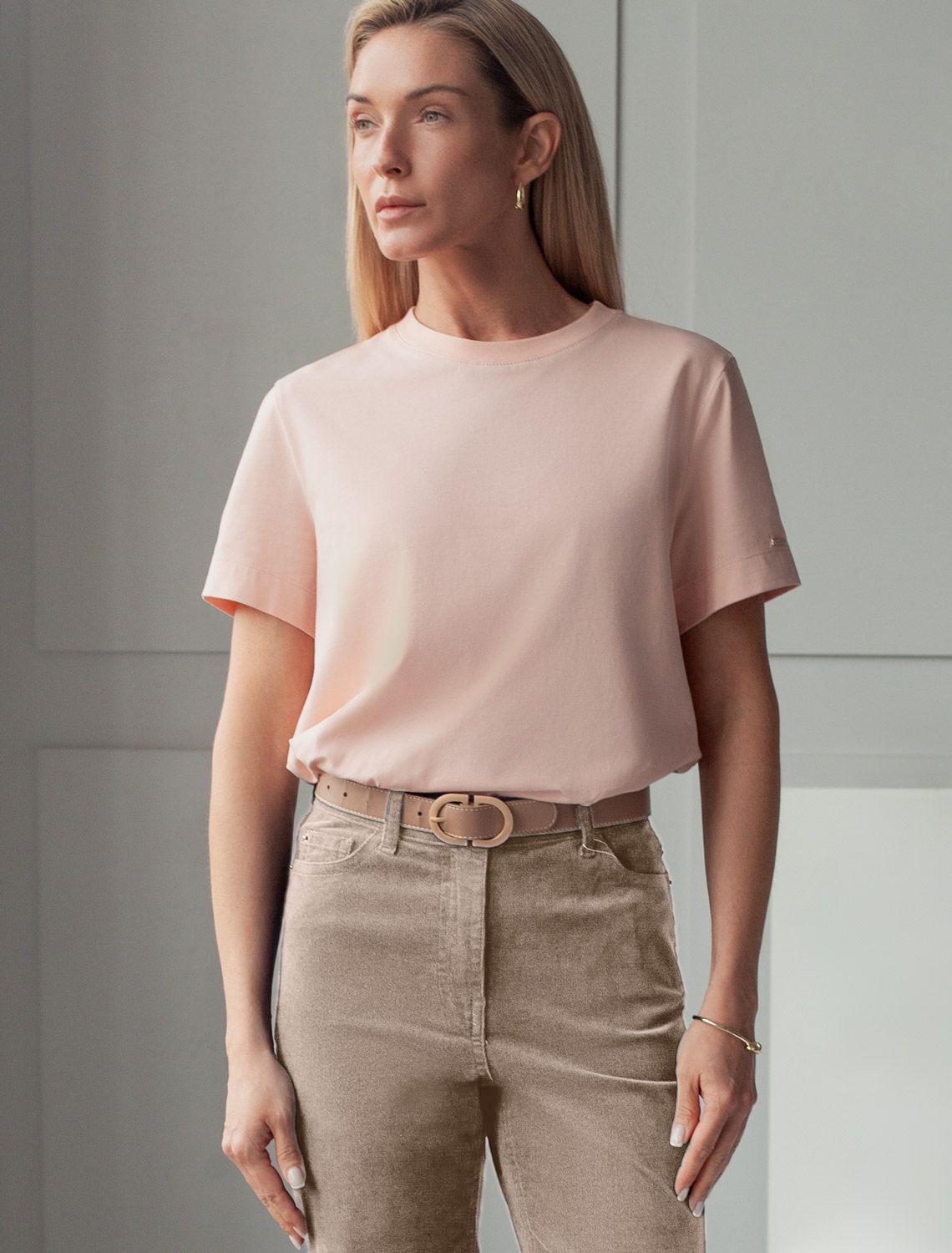 Ст.цена 1190р Футболка из премиального хлопка D49.110 пудра