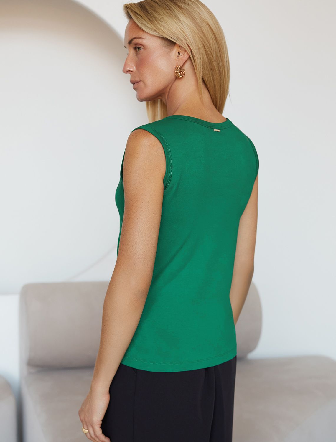 Ст.цена 960р Топ из премиального хлопка с эластаном D43.226 зеленый