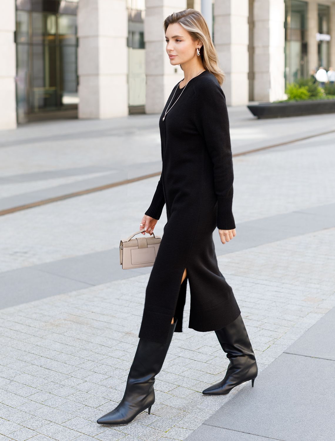 Платье из пряжи с кашемиром D32.107 черный