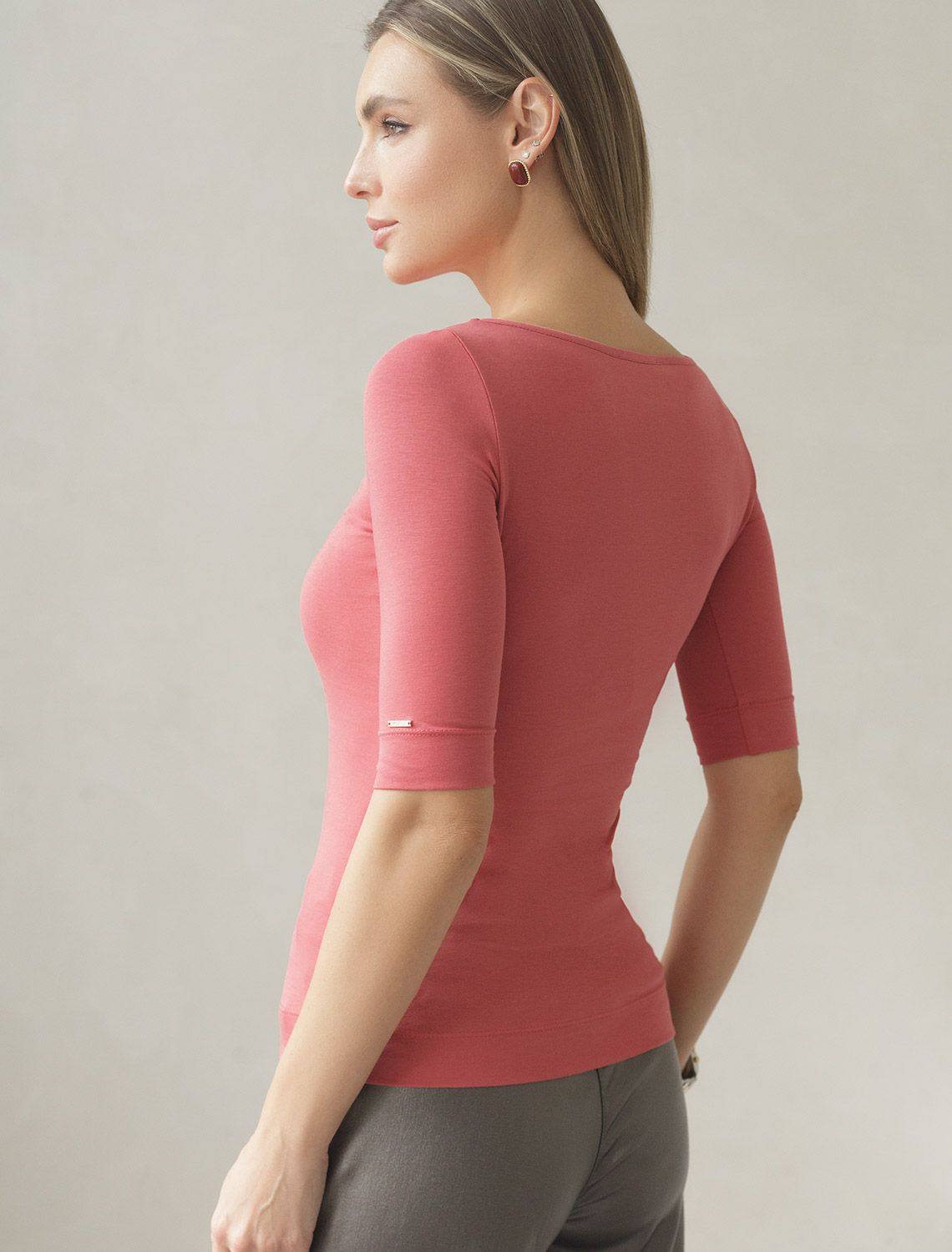 Ст.цена 1290р Джемпер из премиального хлопка с эластаном D49.112 терракота