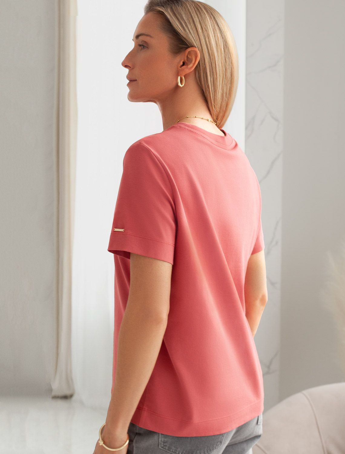 Ст.цена 1190р Футболка из премиального хлопка D49.110 терракота