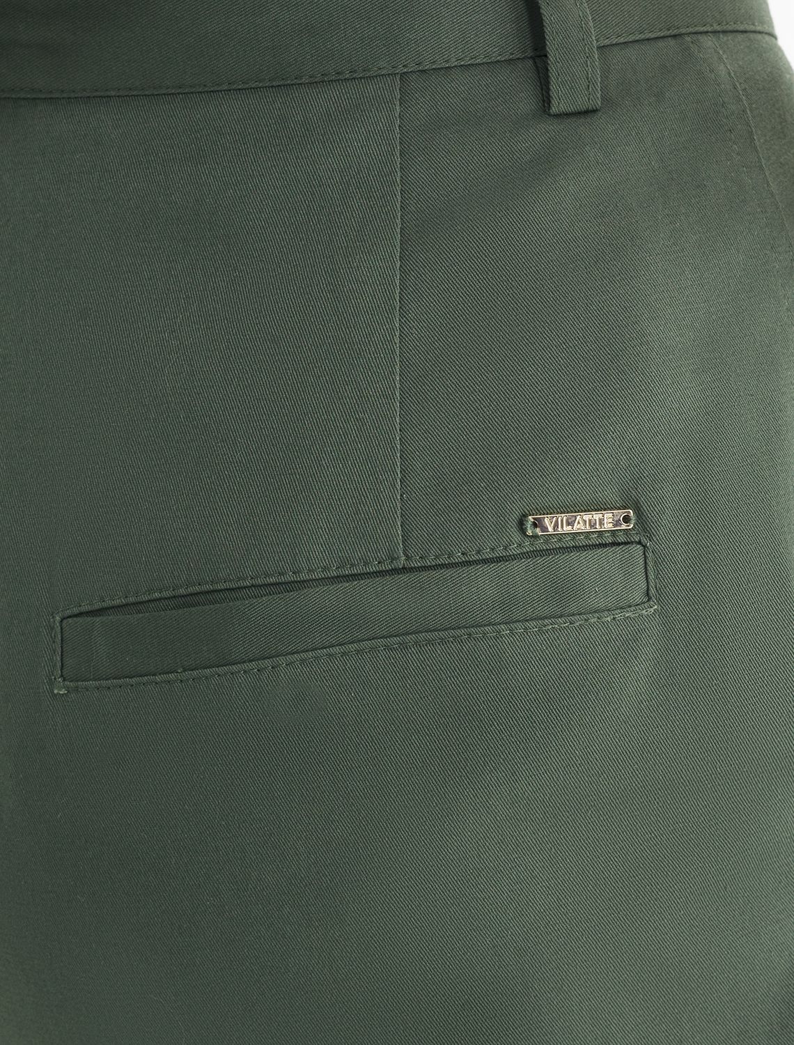 Ст.цена 2890р Брюки-бананы из хлопка D24.269 темно-оливковый