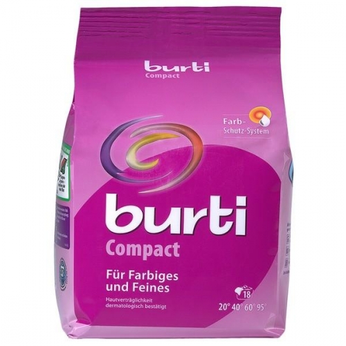 Burti - compact, Концентрированный стиральный порошок для стирки цветного и тонкого белья без фосфатов