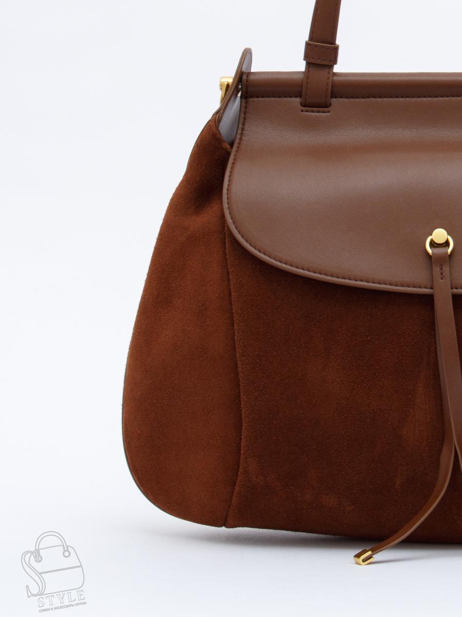 Сумка женская кожаная 1044M brown Polina&Eiterou