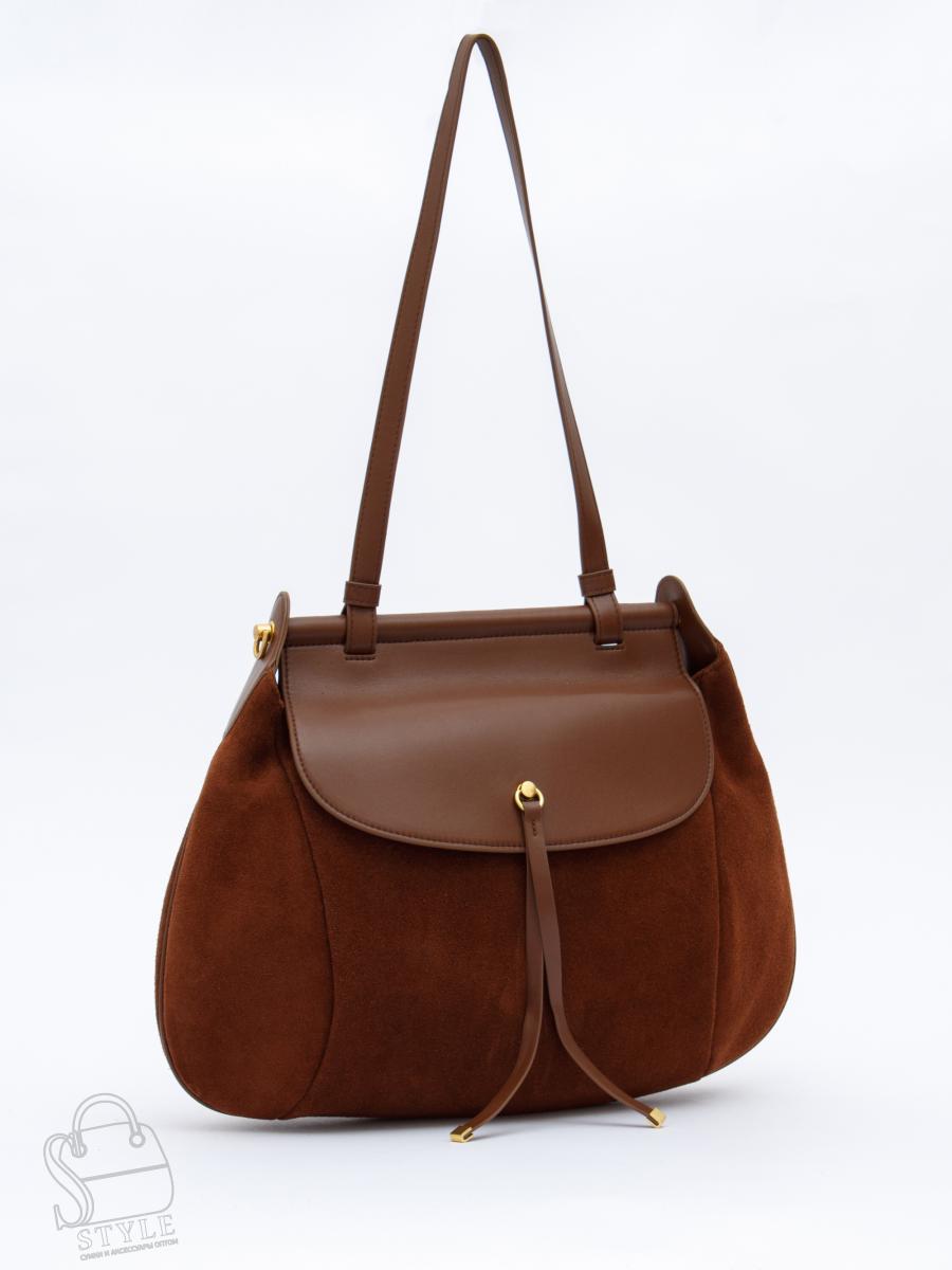 Сумка женская кожаная 1044M brown Polina&Eiterou