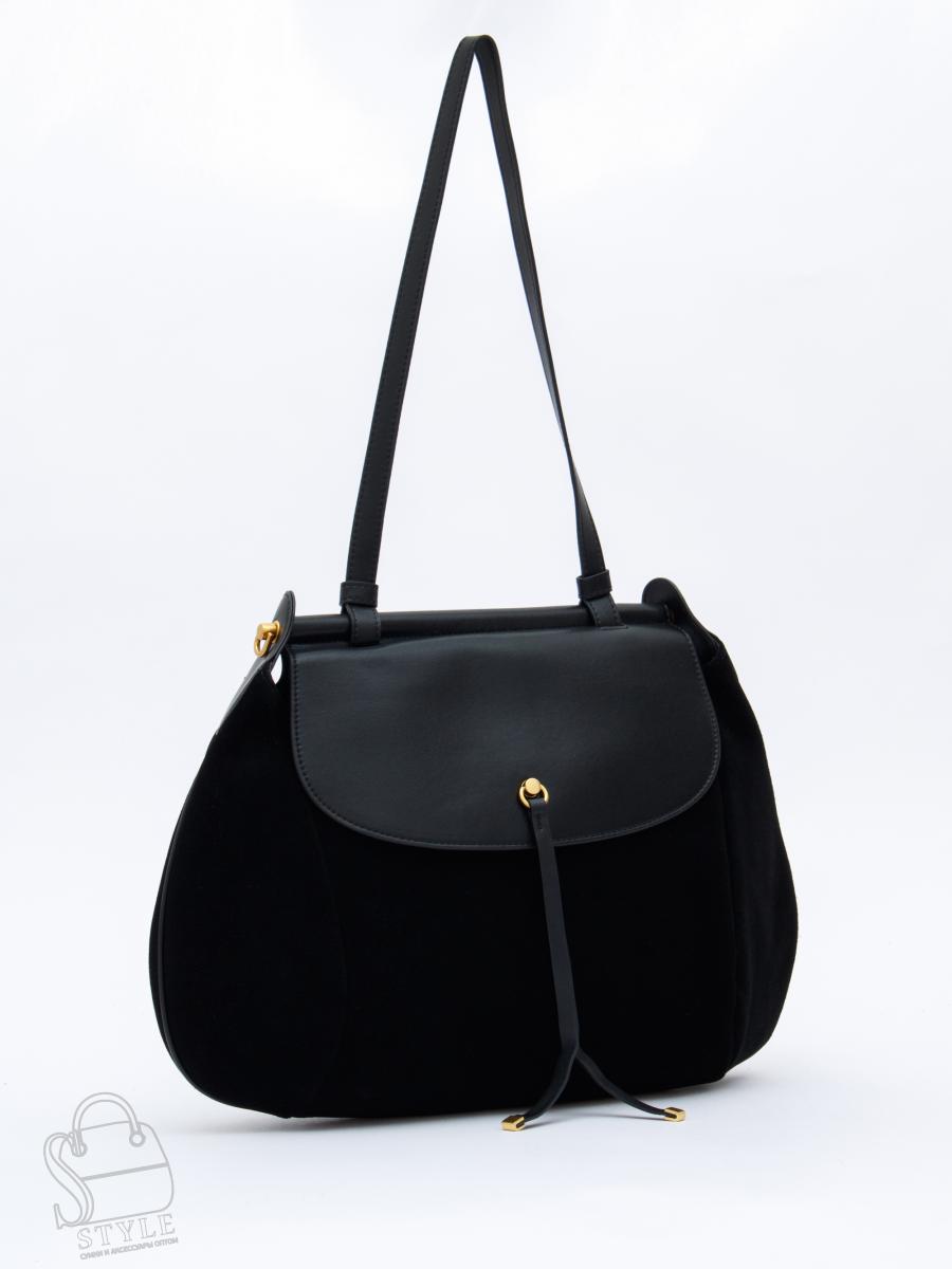 Сумка женская кожаная 1044M black Polina&Eiterou