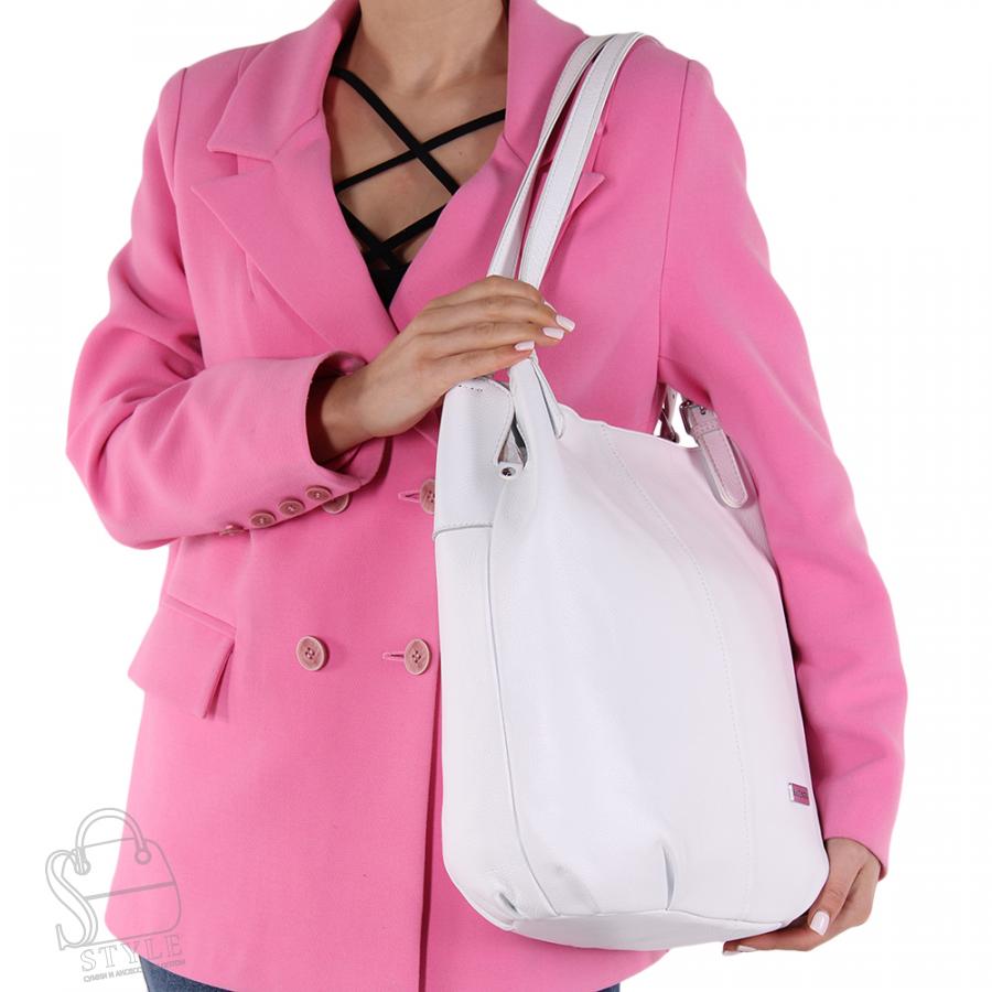 Сумка женская кожаная 99476 white Velina Fabbiano-Safenta/30