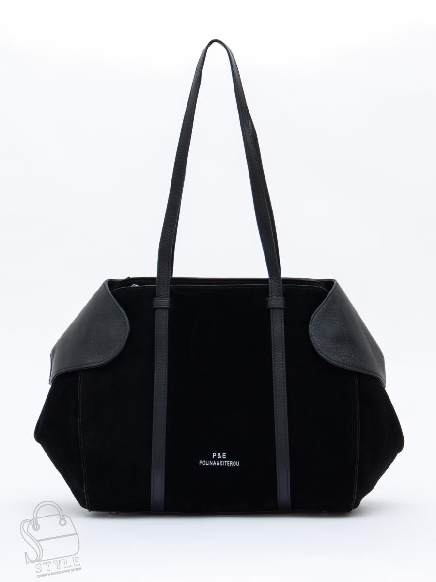 Сумка женская кожаная 2380Y black Polina&Eiterou