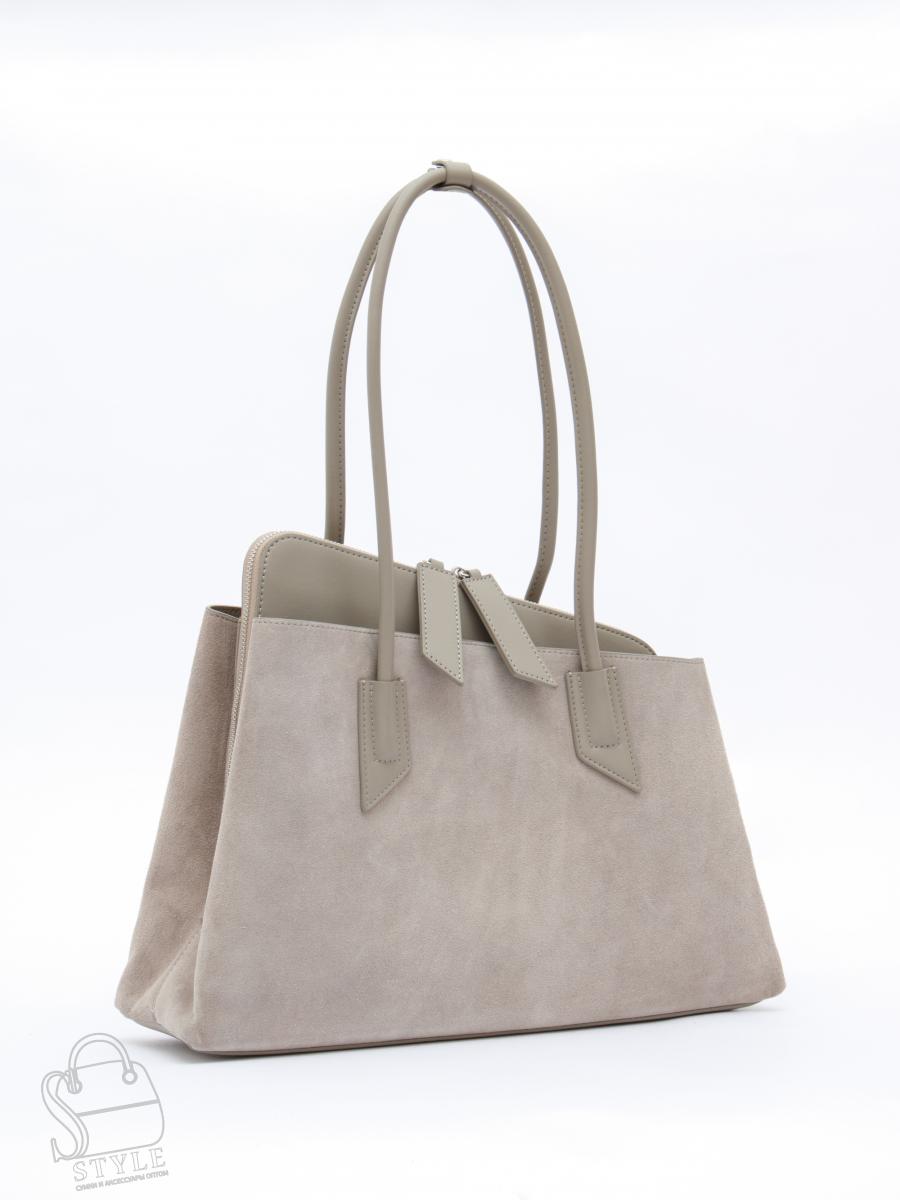 Сумка женская кожаная 6005L l.gray Polina&Eiterou