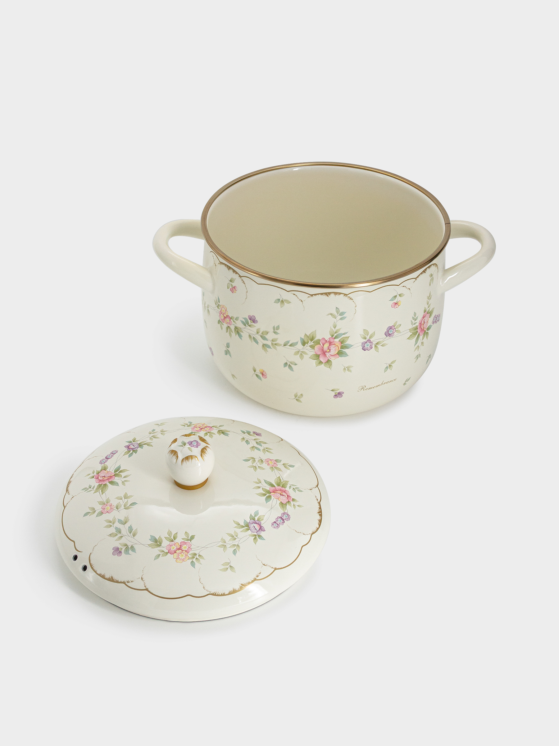 Кастрюля, 3,8 л, 20 см, эмалированная, Воспоминание