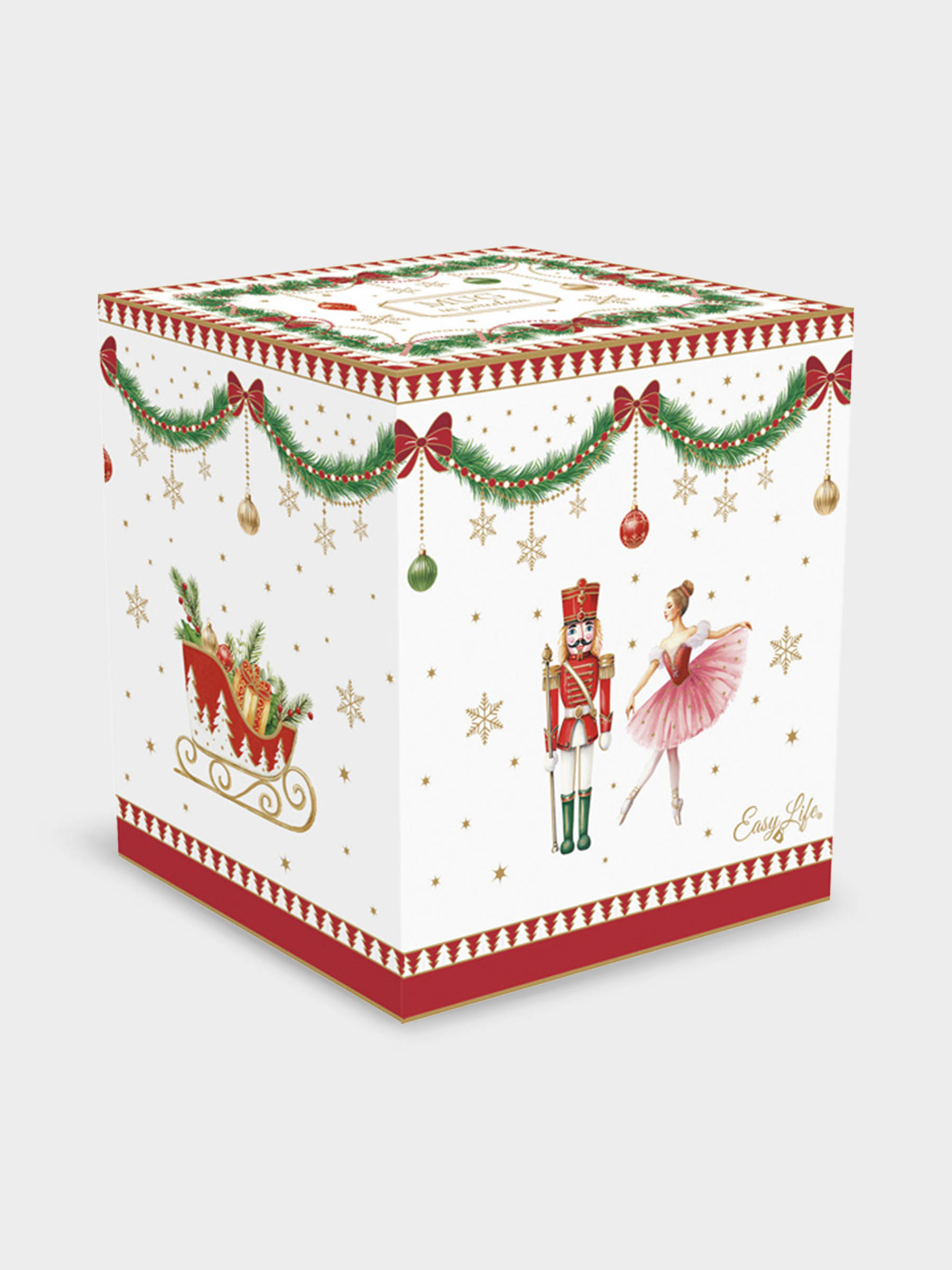 Кружка, 300 мл, фарфор P, белая, Щелкунчик и фея, Magie de Noel