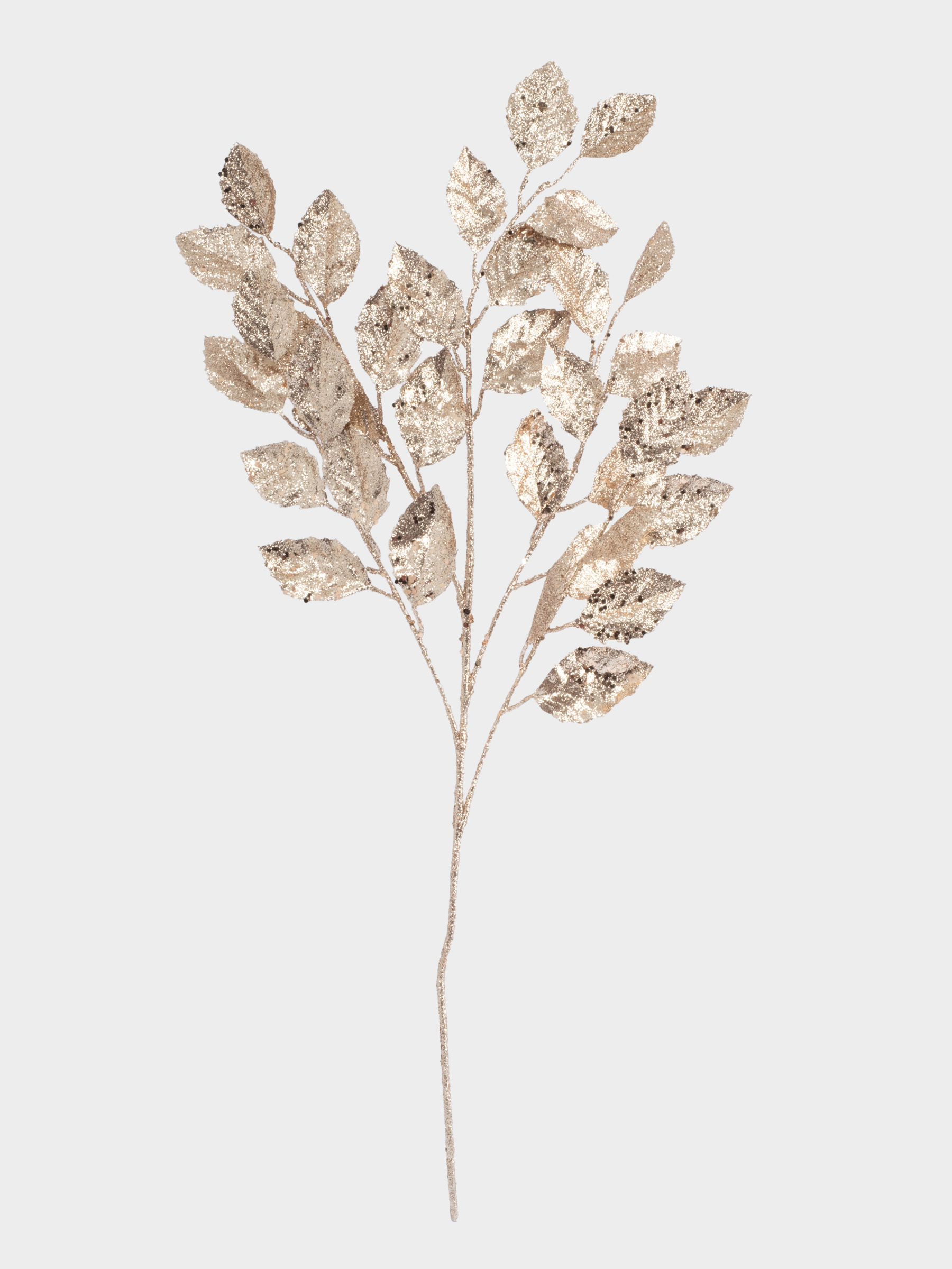 Ветка декоративная, 74 см, пластик/металл, золотистая, Листья, Interior gold