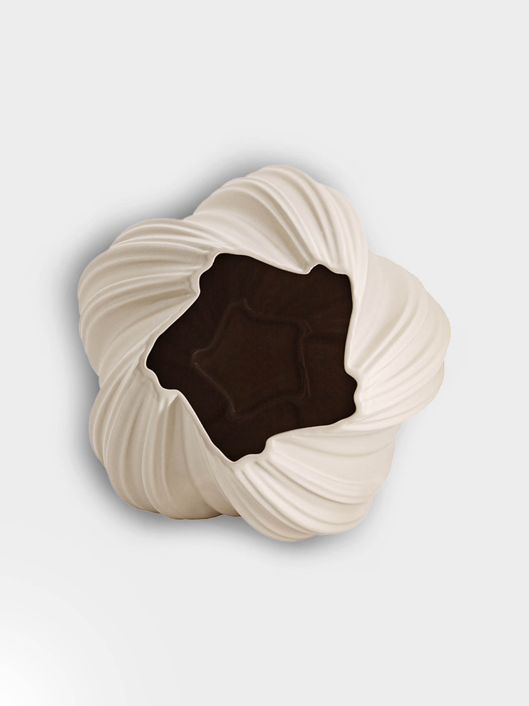 Ваза для цветов, 29 см, декоративная, фарфор P, серо-бежевая, матовая, Волны, Ariel