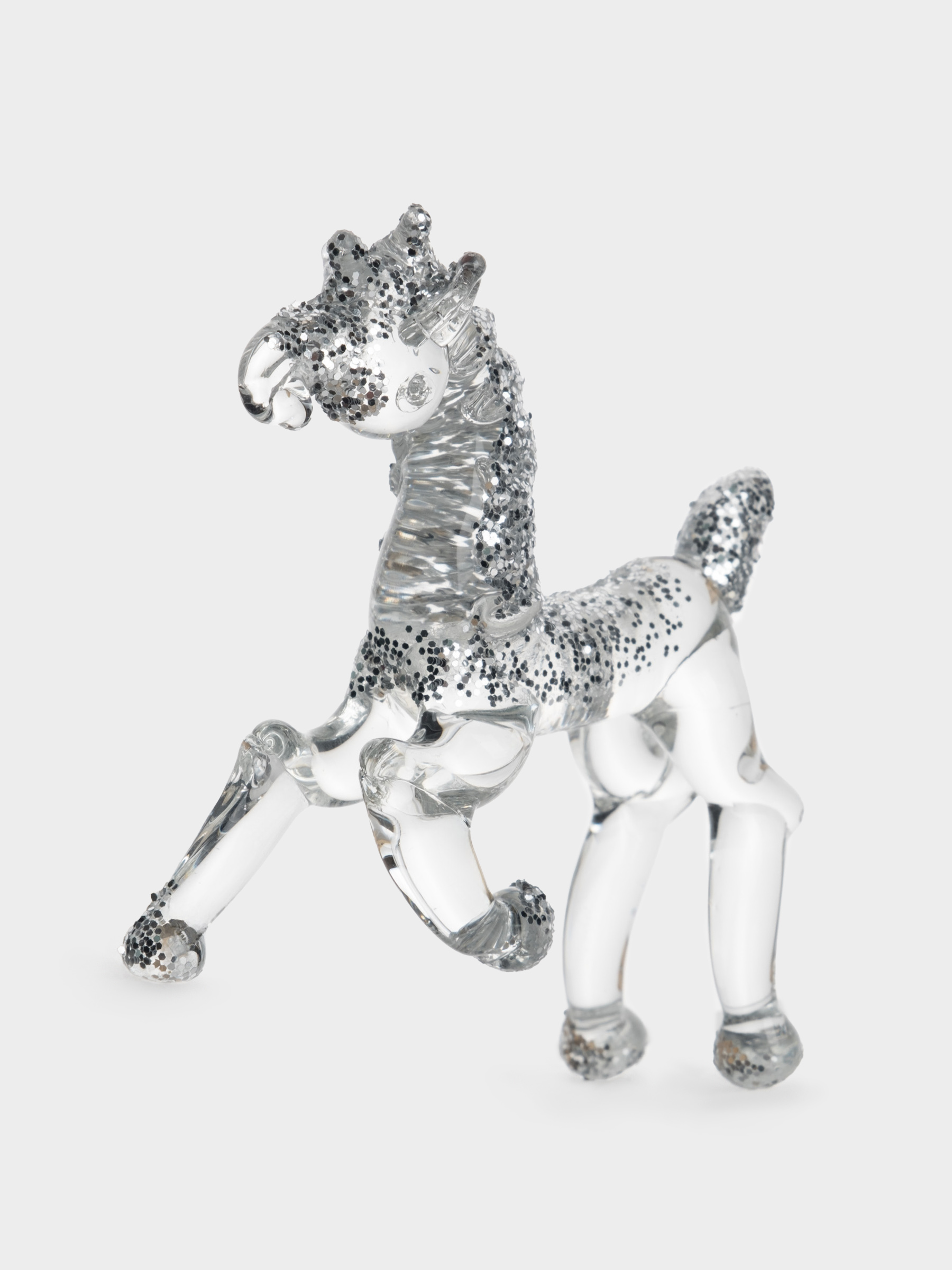 Статуэтка, 10х7 см, стекло, серебристая, Лошадка, Horse