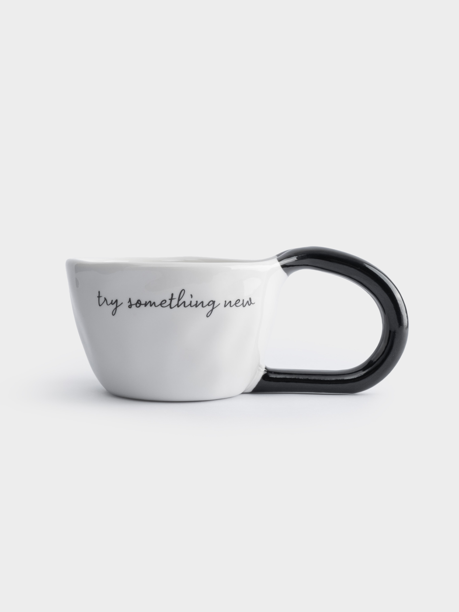 Кружка, 350 мл, фарфор N, бело-черная, Try something new, Eccentric