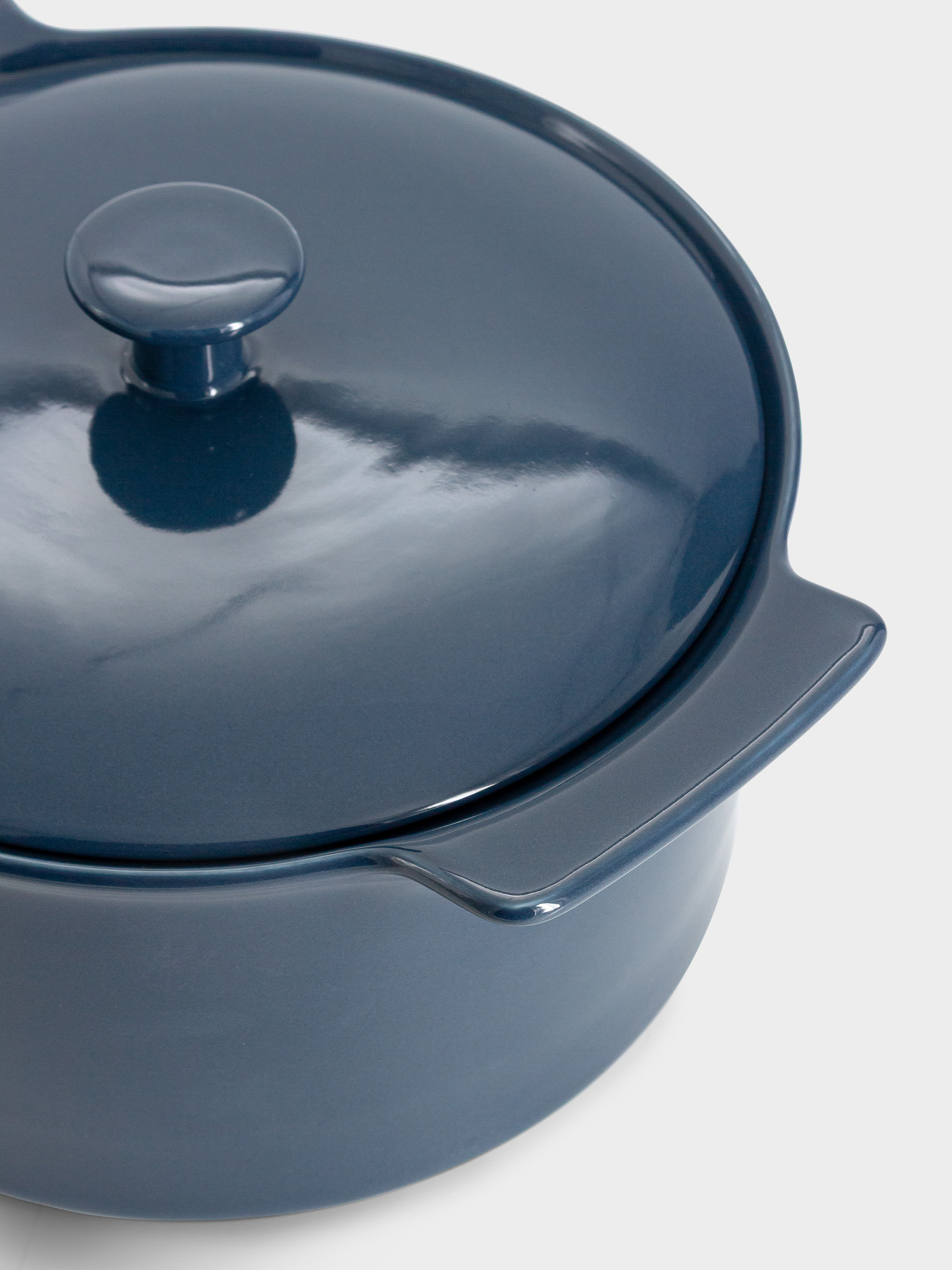 Кастрюля, 3 л, с крышкой, фарфор P, синяя, Indulgence