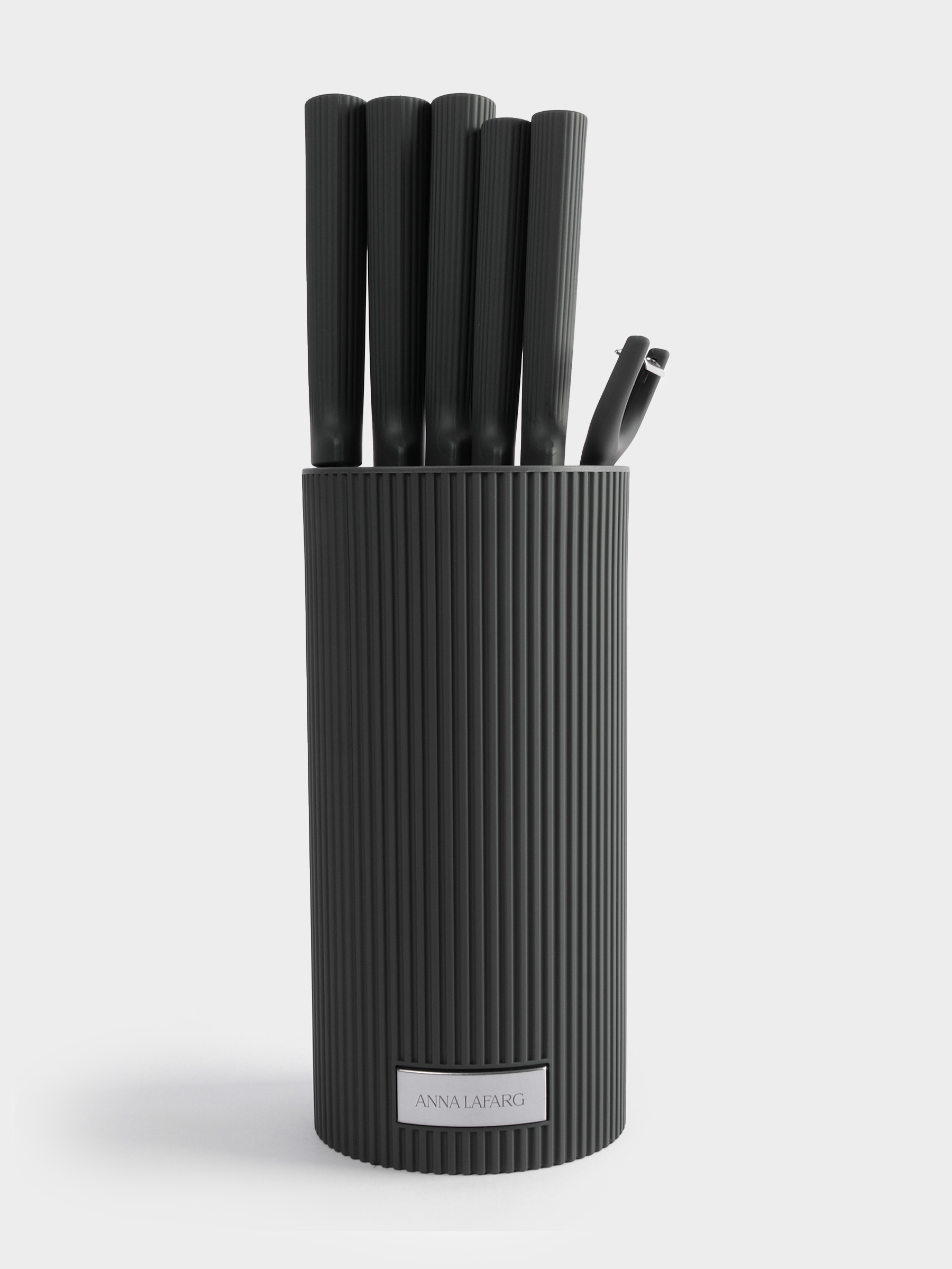 Набор ножей, 6 пр, в подставке, нержавеющая сталь/пластик, графитовый, Streak