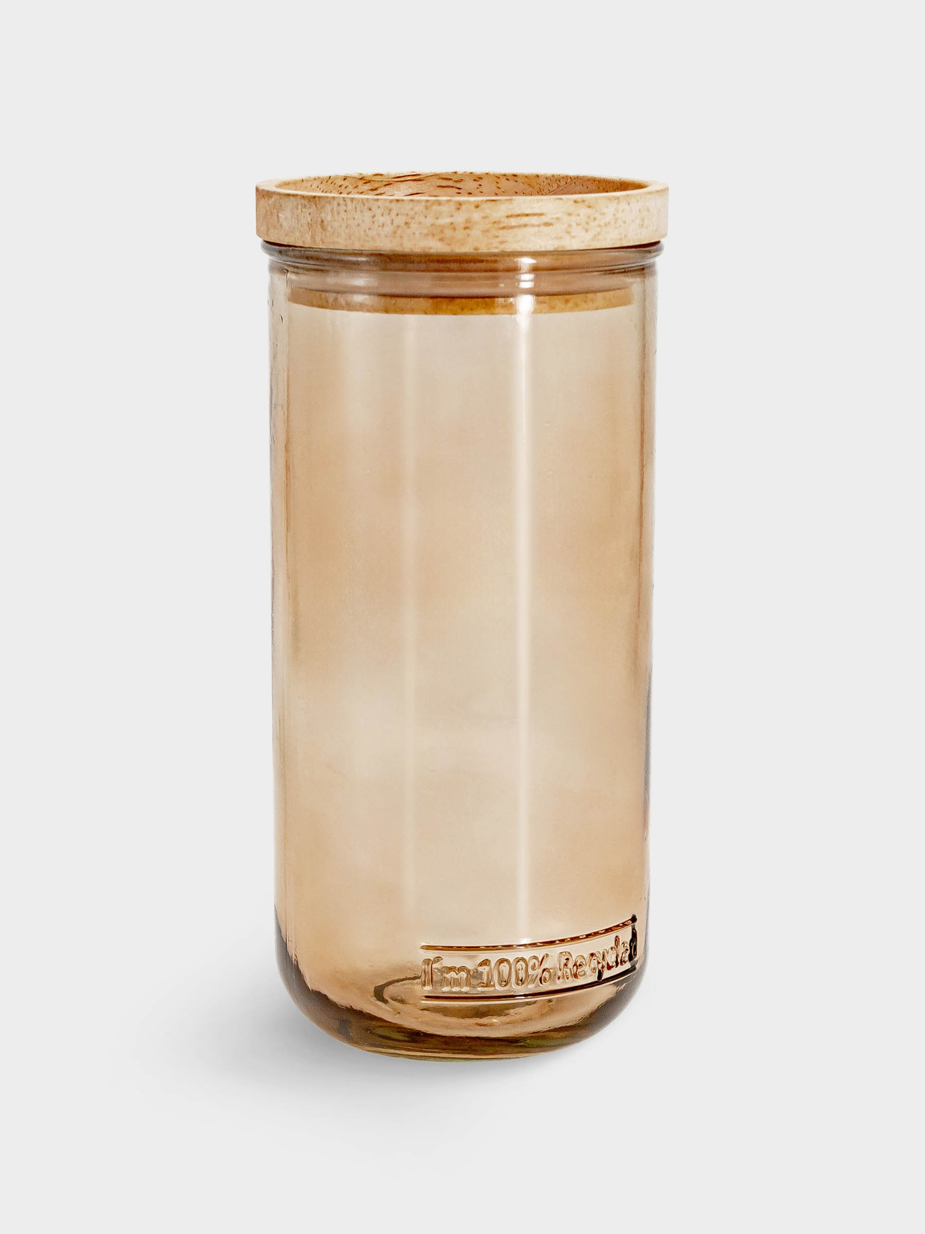 Банка для сыпучих продуктов, 820 мл, стекло/дерево, коричневая, Jars