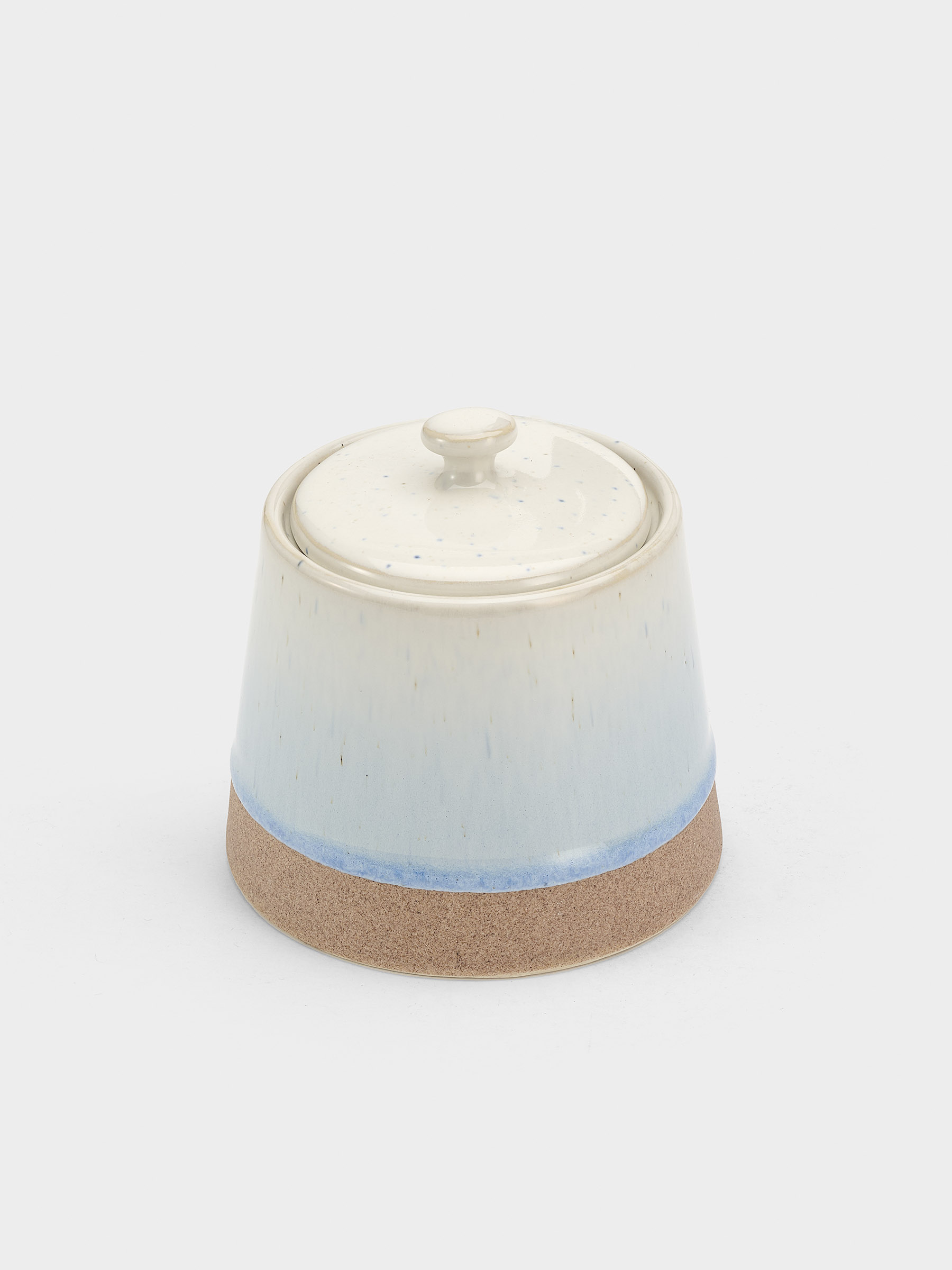 Сахарница, 9,5 см, 260 мл, керамика, бежево-голубая, в крапинку, Azurro